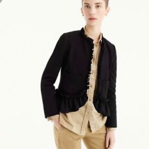 J Crew The Going Out Blazer With Ruffles sz 12